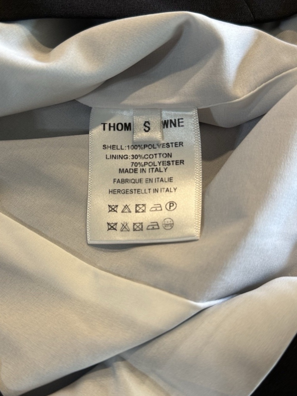 Thom Browne Womens Small Black Cord Embroidered RWB Tab Mini Dress - Picture 8 of 9